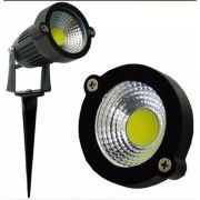 Espeto Para Jardim Preto 5W Com Luz Verde