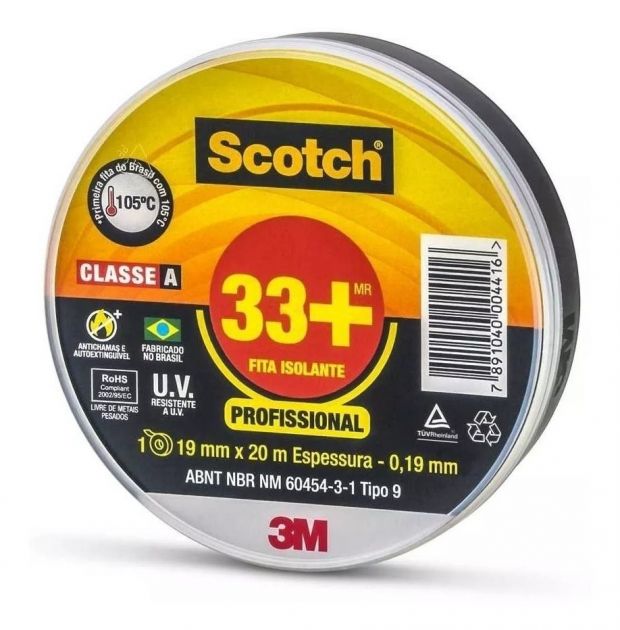 Fita Isolante Scotch 33+ 19Mm X 20M-3M 