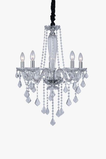 Lustre Cristal Maria Teresa 5 Lampadas E-14 Cristal - Cromado