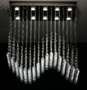 Lustre Retangular P/ 3 Lampadas Gu10 Cristal Onda Rt003-On 50Cm Altura