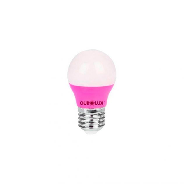 Lâmpada Led Bolinha 3W Luz Rosa