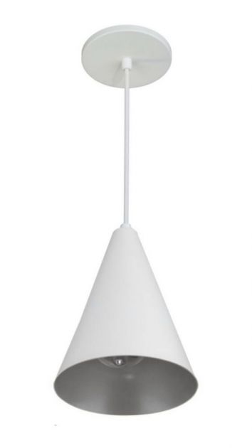 Pendente Cone Branco Texturizado 868 Rioprelustres